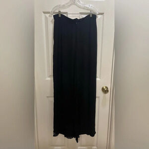 CACHE Cocktail Party High Multi-Split Leg Chiffon Overlay Black Pants Size 14